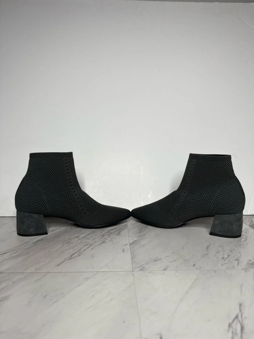 Eileen Fisher Honey Gray Knit Stretch Bootie 9 1/2 - Picture 5 of 13